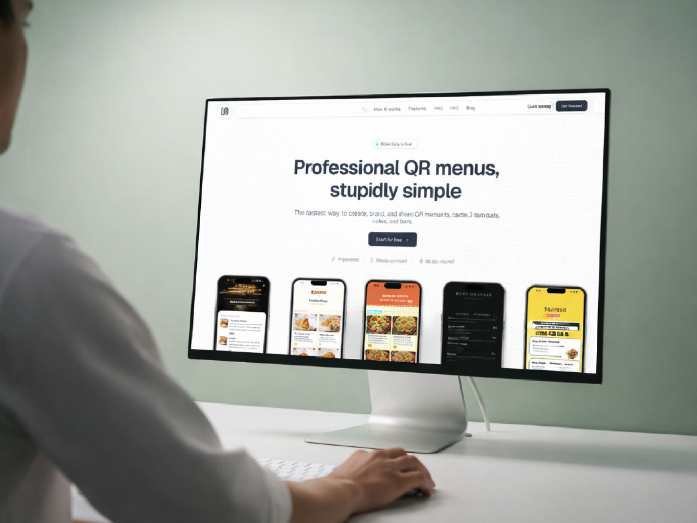 Freelancer's portfolio showing restaurant branding projects