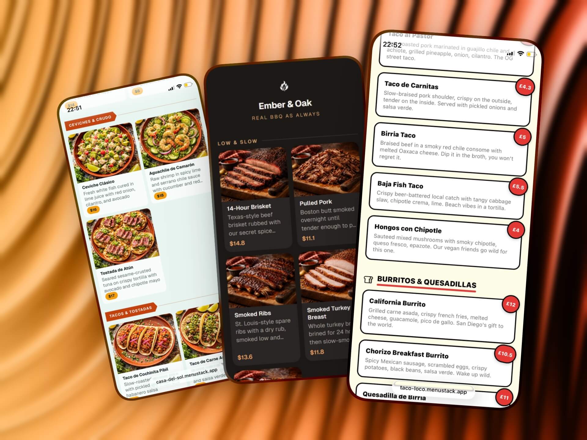 Grid of eight different restaurant menu template designs